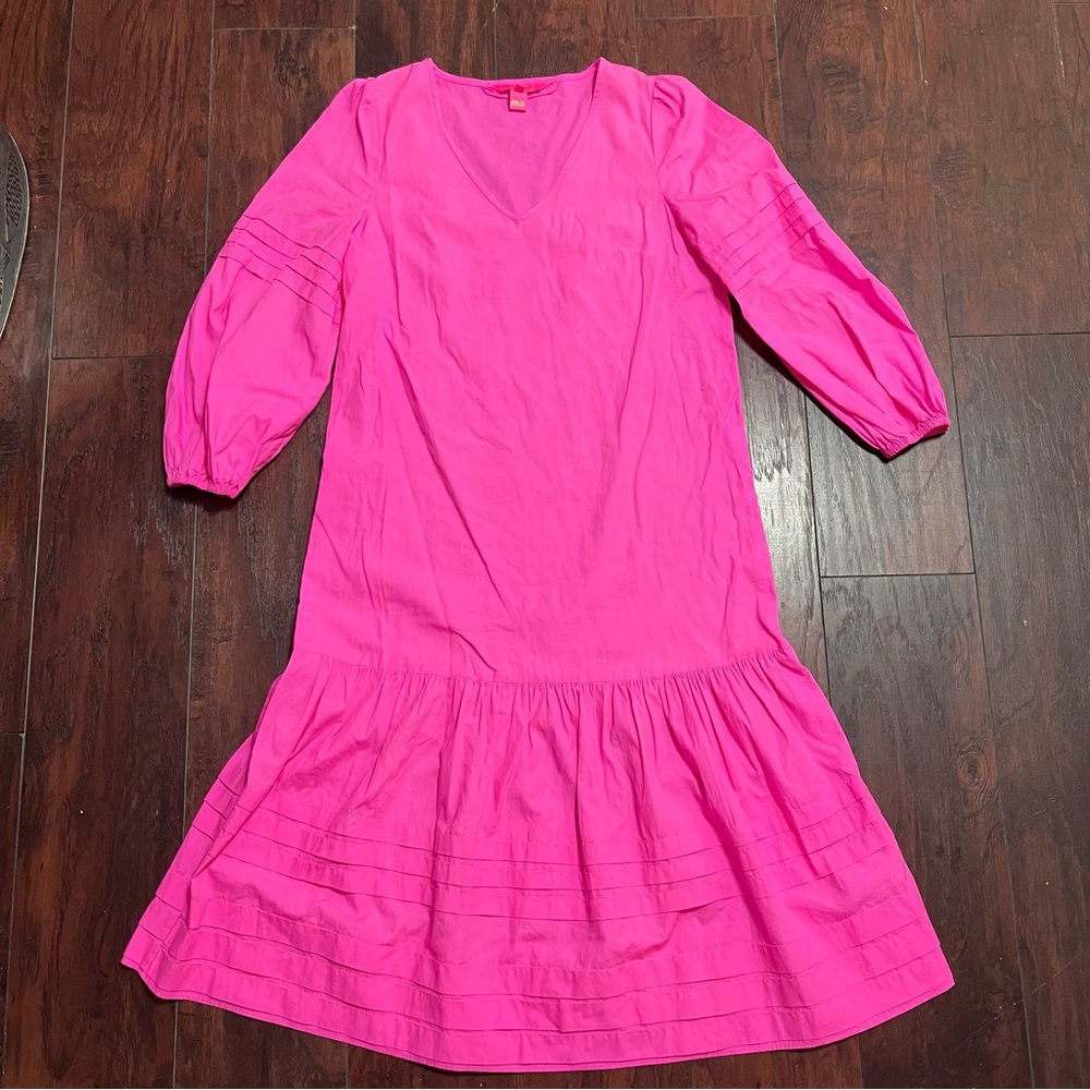 Lilly Pulitzer Laylee Barbie Pink Drop Waist Dress XXS